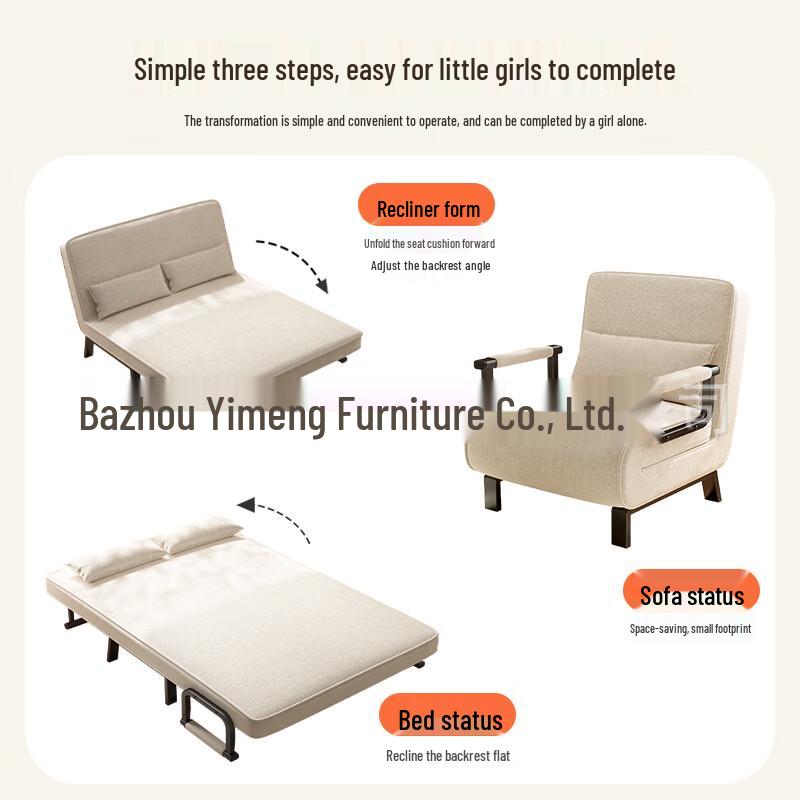 Multifunctional Foldable Fabric Sofa Bed