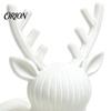 Матовые белые статуэтки животных 3D-печать контурный рисунок Фигурка оленя, Мультяшная статуэтка оленя, Компактные рождественские украшения для рабочего стола, Милый декор для стола