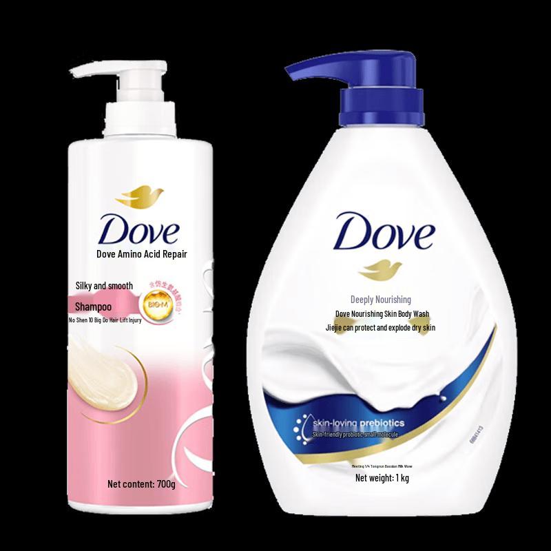 Dove Deeply Nourishing Shower Gel & Daily Smooth Shampoo Set