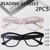 2pcs New Fashion Cat Eye Reading Glasses Trend Presbyopia Hyperopia Retro Women Reading Eyeglasses Plastic Eyewear +1.0~+3.0