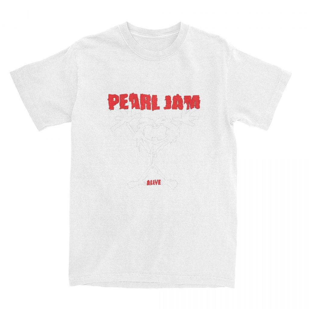 Men's Pearls Jams T-Shirts Music Band Heavy Metal Pure Cotton Clothing Summer Y2K Funny T Shirt O Neck Fashion Custom Tee Shirt