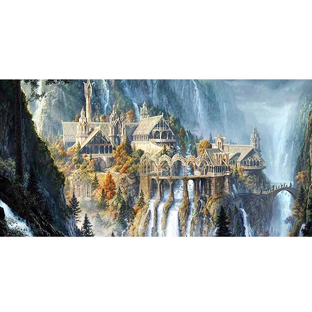 Landscape Cross Stitch Kits DIY  Cotton 11CT 3 Strands Printed Mosaic Cotton Embroidery Needlework Sets