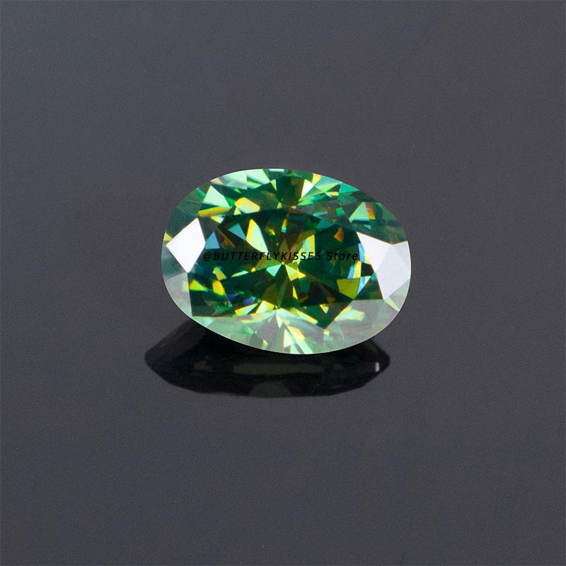 Cellacity Овальные серьги-кольца с белым муассанитом 3А из голого камня и камнем через сертификат GRA в подарок