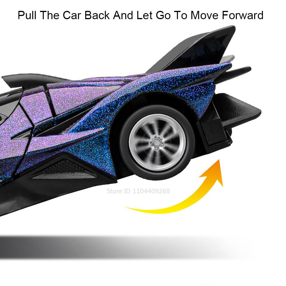 1:36 Scale Apollo EVO AE86 Sports Car Model Toy Music Light Doors Opened Pull Back Miniature Models Boys Hobby Ornaments