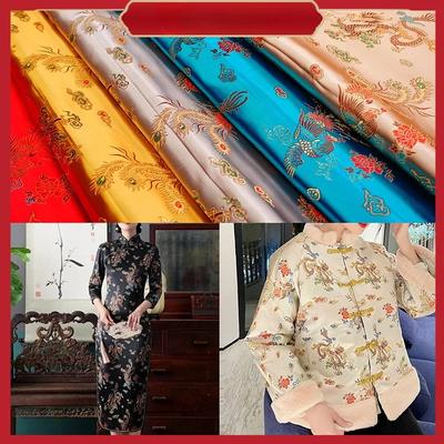 Китайский стиль 100x114 см парча узор дракон феникс ткани дамаск для шитья чонсам и кимоно материал рукоделие своими руками