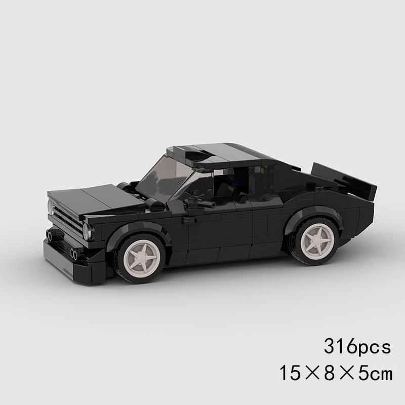 MOC Скоростной супергоночный автомобиль, модель гоночного автомобиля, строительные блоки, раллийный спортивный пикап, игрушечный город, технический рождественский подарок