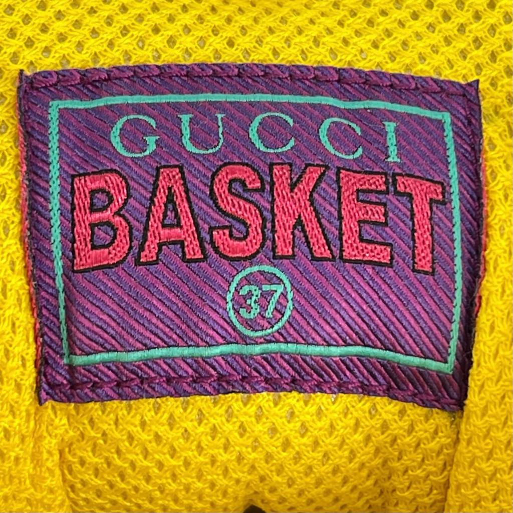 Безупречные высокие кроссовки GUCCI BASKET Винтажная обработка разноцветные 37 661310 Б/у