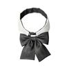 Fashionable Black and White Removable Faux Collar with Elegant  Black Bowtie Accent for Office Wear and Campus Students