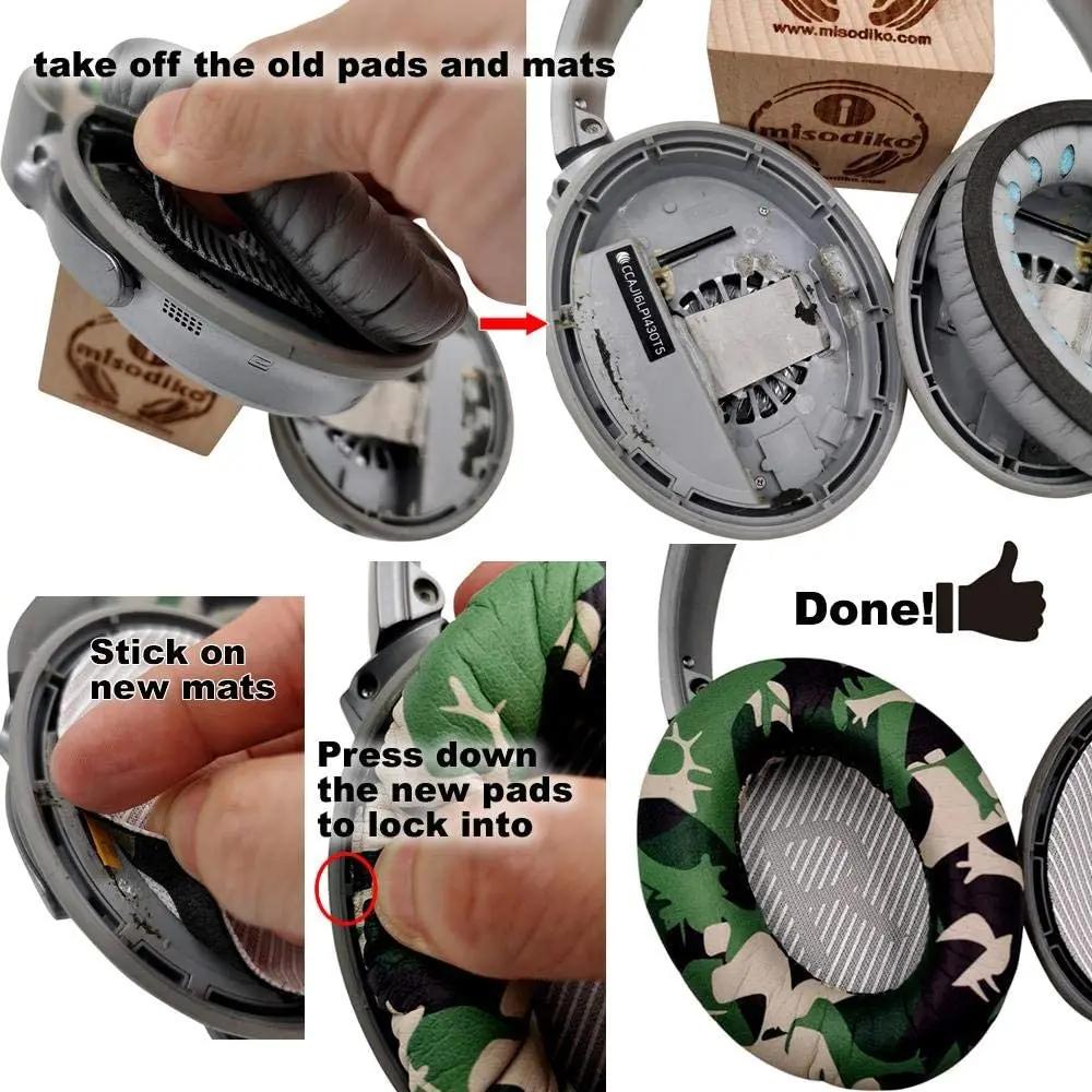 Подушка оголовья и амбушюры на замену для Bose Quiet Comfort 25 35 (QC25 QC35) и QuietComfort 35 II (QC35ii) Наушники