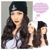 Новая мода в Европе и Америке вьющиеся волосы каштановые волосы черные волосы парик леди вязаная шапка парик 2 в 1