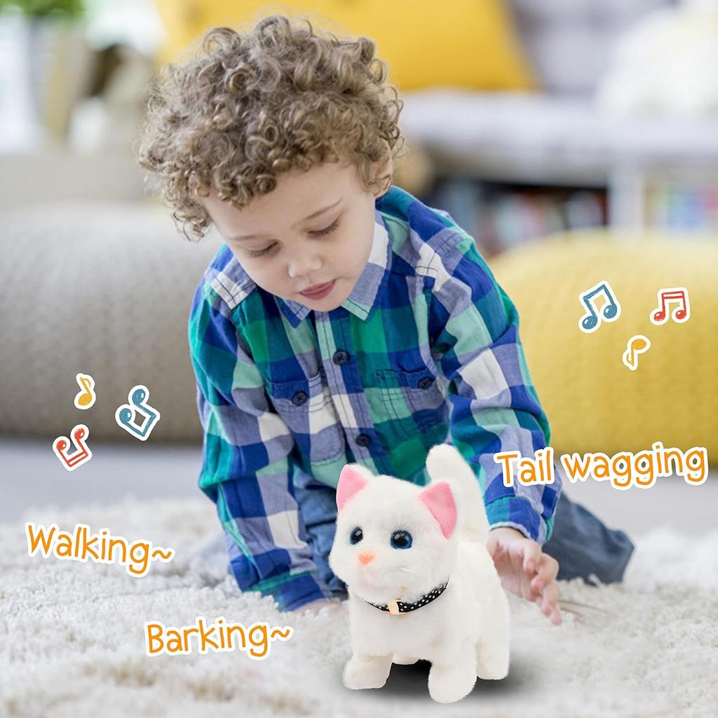 Новая плюшевая игрушка-кошка на ходу, электрическая интерактивная мягкая игрушка-кошка, мяукающая, виляющая хвостом, кивающая головой, кошка, питомец, игрушка для детей, подарок