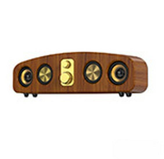 Bluetooth-динамик в стиле ретро с деревянной полоской, глубокими басами, настольным звуком, радио и слотом для карт