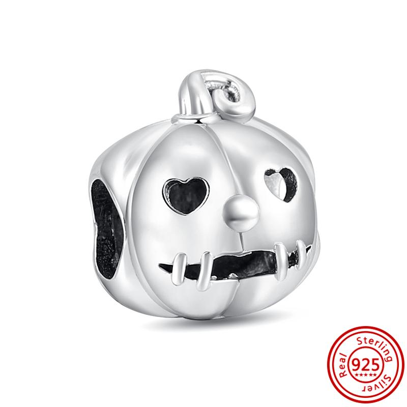 925 Серебряный Шарм Беззубик Мальчик Призрак Демон Летучая Мышь Тыква Черный Кулон Подходит Оригинальный Браслет Женские Ювелирные Изделия Хэллоуин Бусы