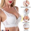36-46 Plus Size Women Ultrathin Bra Underwire Push-Ups Lace Bras Brassiere Larger Breast Solid Color 3/4 Big Cup