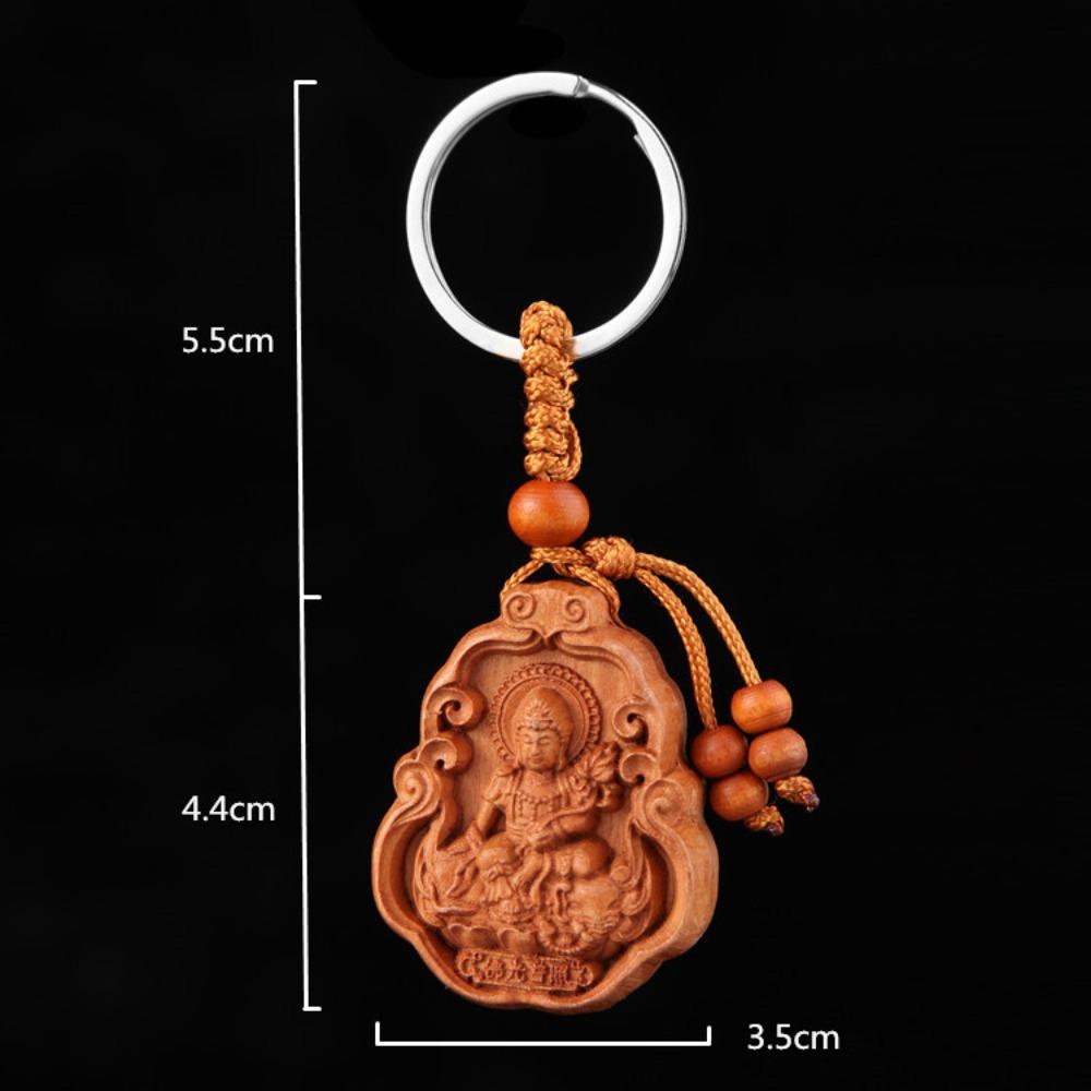 Бог-хранитель Персиковое дерево Брелок Религия Деревянный брелок Брелок для автомобиля