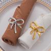 12PCS Elegant Bow Napkin Ring Wedding Christmas Table Decor Stylish Dining Accessory for Holiday Party and Festive Dinner Use
