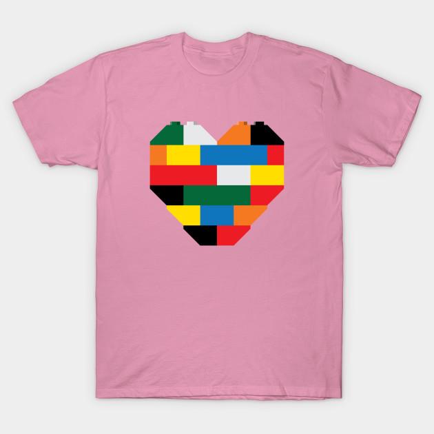 Женская футболка Кирпичное сердце Принт Харадзюку Кавайная футболка Летняя с коротким рукавом Женская футболка Топ