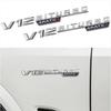2Pcs 3D Car Chrome Letters Label V12 BITURBO 4MATIC+ For AMG C43 C63 C63S E43 E53 E63S S65L Front Fender Side Stickers
