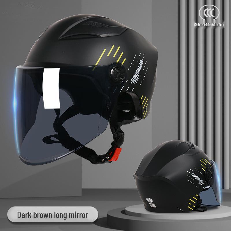 Унисекс Сертифицированный Электрический Мотоциклетный Шлем - Летний Солнцезащитный, Соответствует Национальным Стандартам
