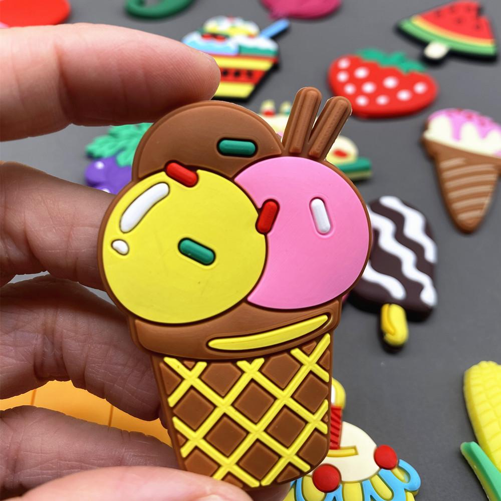 Магниты с имитацией еды для декора холодильника, мультяшный торт с мороженым, милый магнит на холодильник для детей, школьный учебный инструмент