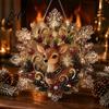 Festive Wall Hanging Ornament Christmas Faux Pearl Painting Suncatcher Kit Acrylic Snowflake Shaped Board with Lace Crystal Beading Craft Set