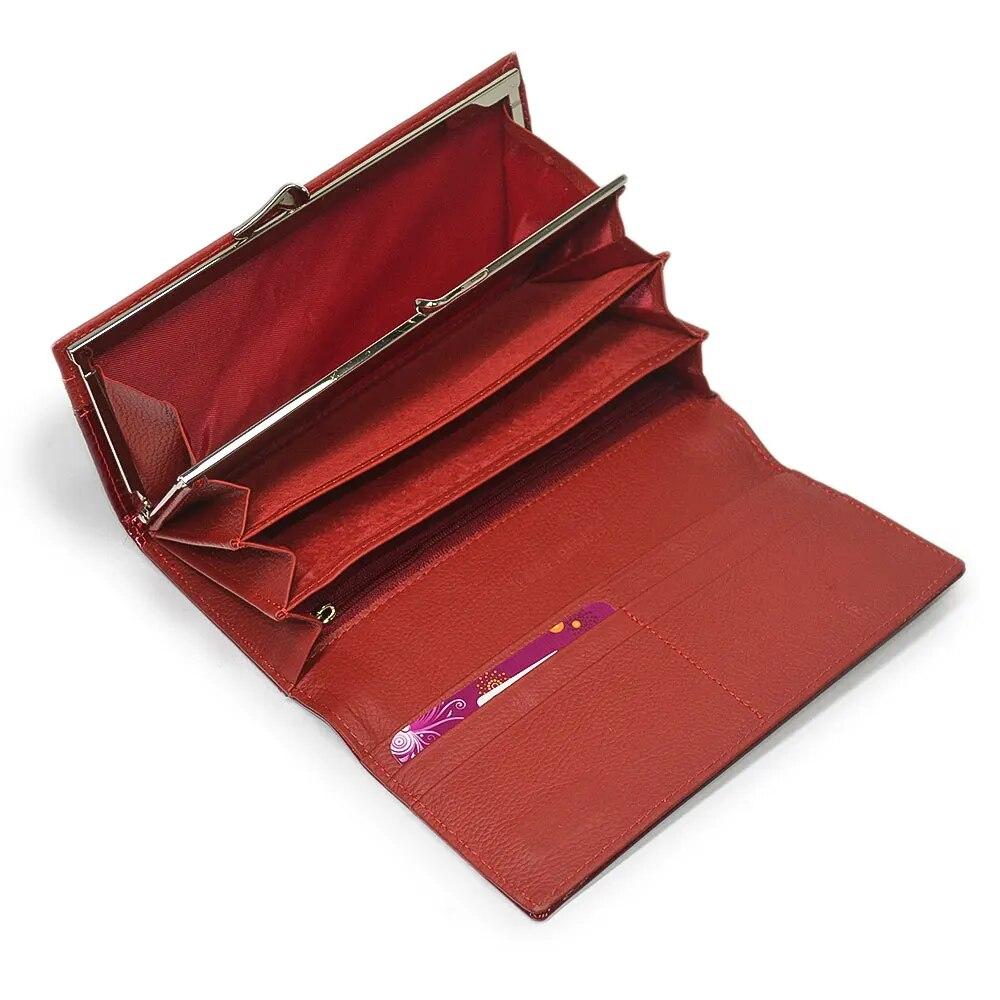 Женские кошельки, кошелек из натуральной кожи, женский кошелек из кожи аллигатора с магнитной застежкой, длинные кошельки для монет, держатели для удостоверений личности, женские сумки Cluth