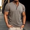 Summer Short-sleeved Henry Shirt Men's Round Neck T-shirt Color-blocking Top T-shirt Men's Clothing
