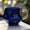 Rainbow D20 Dice Mug with Handle Colorful Polyhedral Glass Coffee Cup for Gamers Unique Gift for Tabletop RPG Fantasy Enthusiasts
