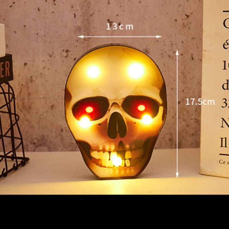 Праздничный Хэллоуинский светодиодный фонарь с безопасным низким напряжением, с узорами летучей мыши, черепа, тыквы и паука