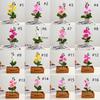 3 Heads Artificial Orchid Flower Advanced Fake Phalaenopsis Bonsai  Party Decor