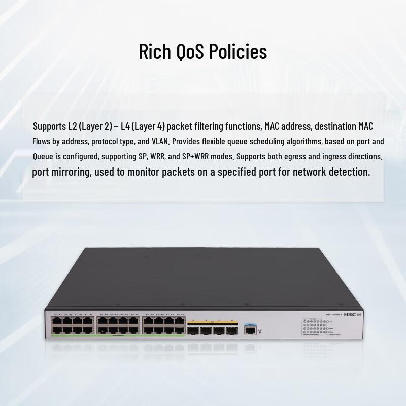 H3C US528S-X-HP 24-Port Gigabit PoE Managed Switch with 4x 10G Uplinks
