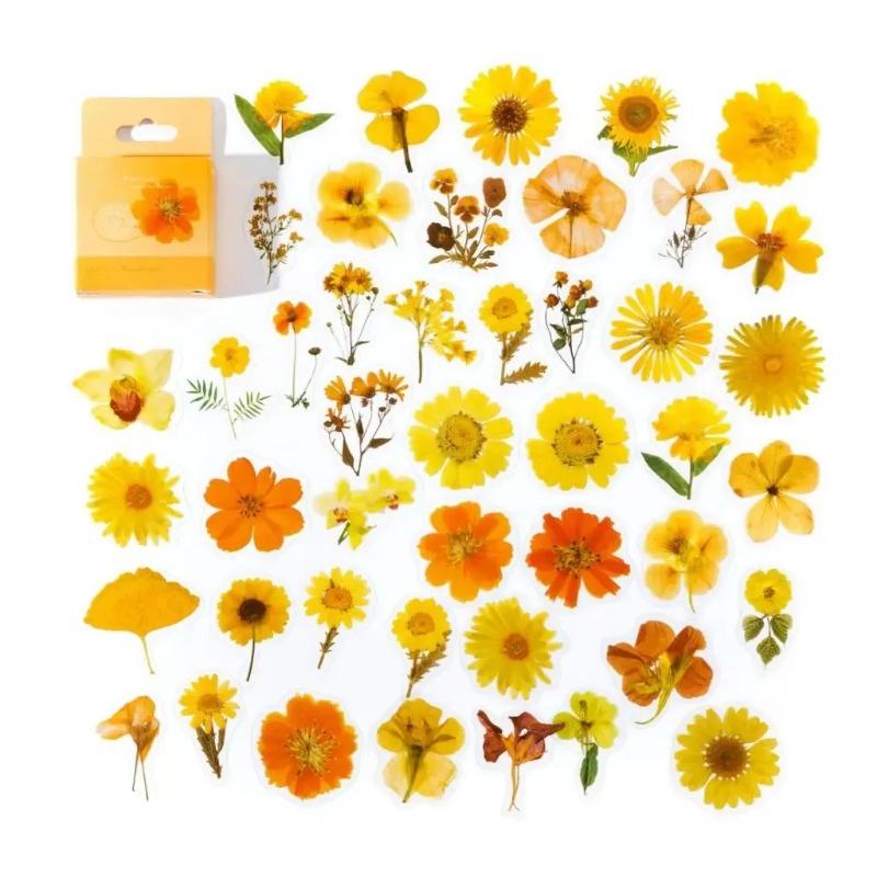 Набор из 45 шт. наклеек ПЭТ с языком цветов для ведения журнала, для упаковки подарков, скрапбукинга, альбома, планера, журнала, для DIY-творчества