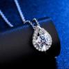 D цвет 14-каратного белого золота с покрытием из стерлингового серебра Муассанит подвеска ожерелье 1,0 карат с бриллиантом ожерелье ювелирные изделия для женщин девочек