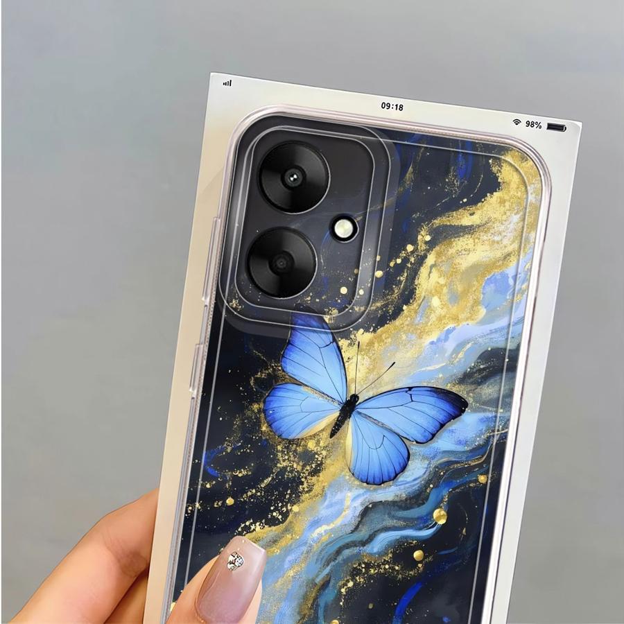 Marble Butterfly Soft Phone Cover Case for Xiaomi Poco X3 NFC X3 Pro