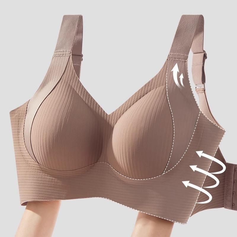 FINETOO Plus Size Women's Widened Shoulder Strap Bra Seamless Mesh Pull-up Underwear Female Full Coverage Vest Sport Bralette