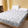 1 Simple Modern Plant Flower Printed Matte Fitted Sheet, Bedroom Printed Bed Cover, Bedding (Excluding Pillowcases)