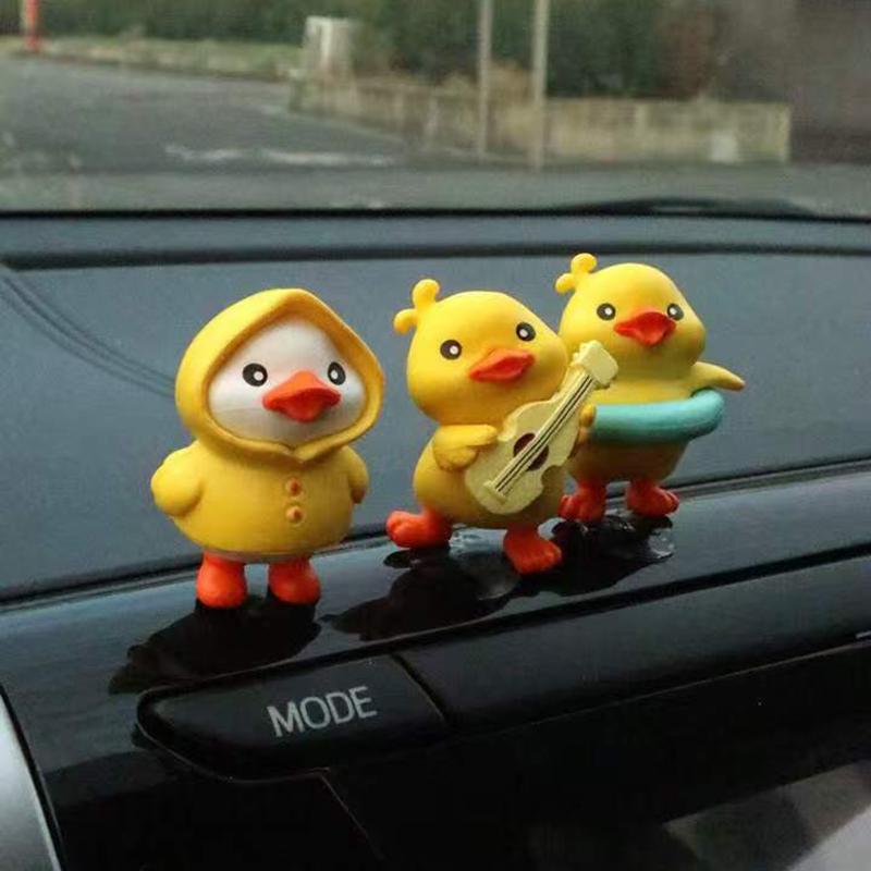 3/6 шт. Мультяшная смола Модель маленького желтого утенка Декор центральной консоли автомобиля Милые автомобильные украшения Аксессуары для приборной панели салона автомобиля
