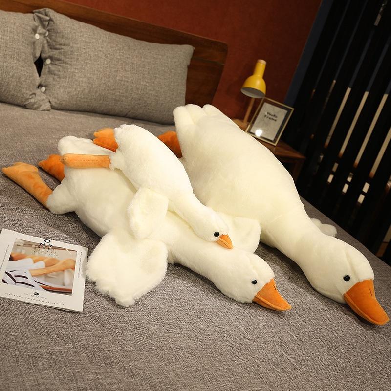 Delightful White Goose Huge Pillow Plush Sleeping Toy Cushion Gift