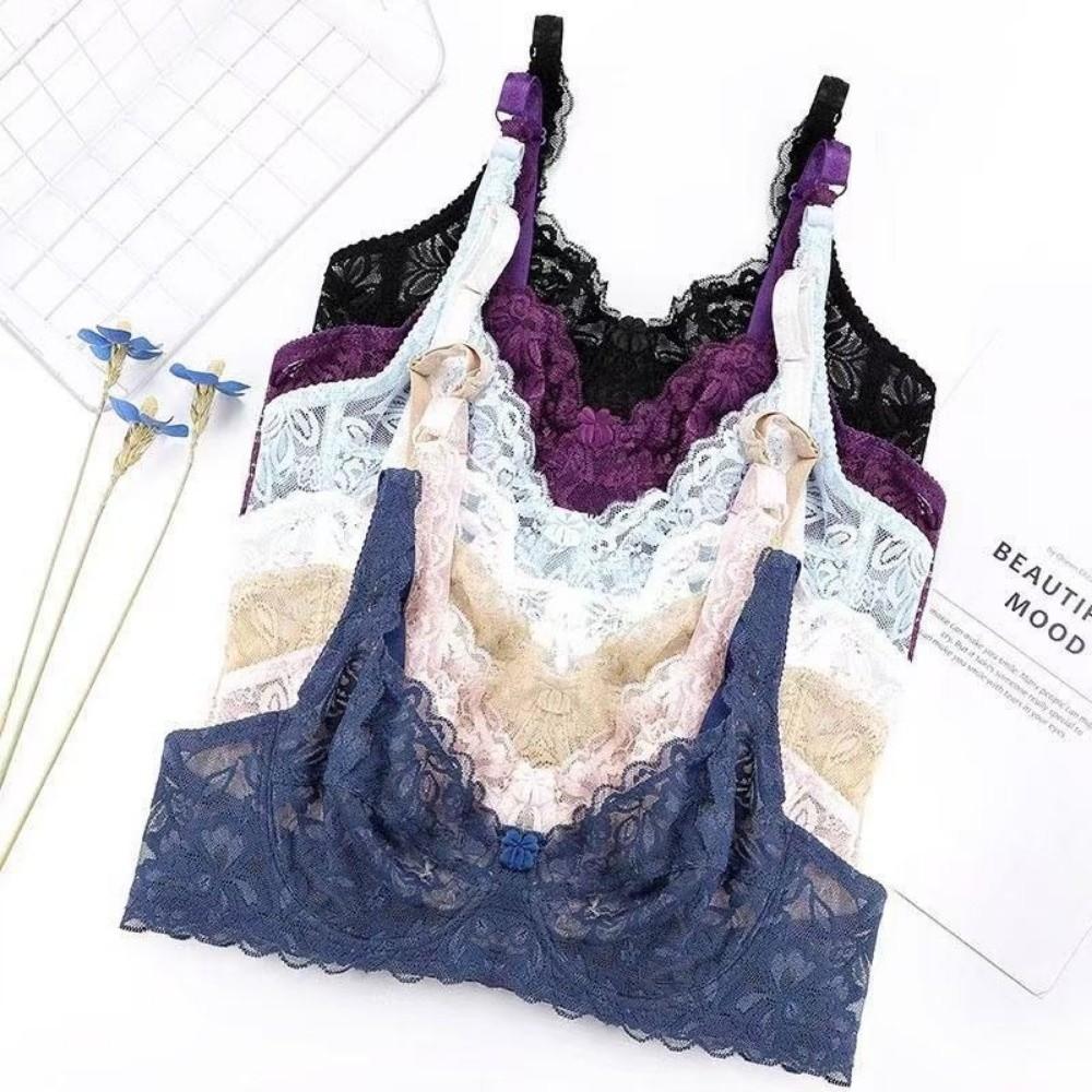 Hollow Out Lace Bra Untra-thin Lace Underwear Seamless Push Up Bra Daily Wear