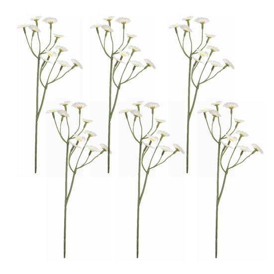 6 шт. искусственных белых ромашек, реалистичные поддельные ветки цветов для дома, офиса, свадьбы, вечеринки, стола, центральное украшение для дома, улицы, искусственные цветущие растения, украшение