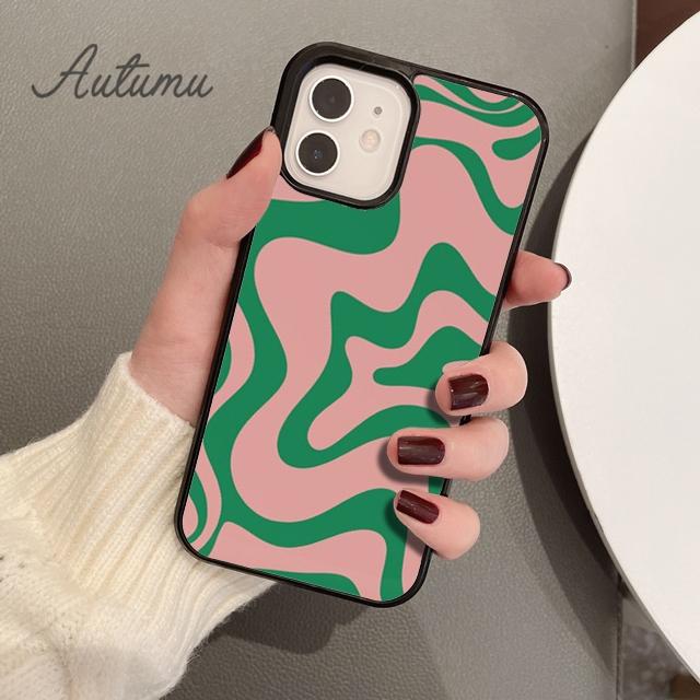 Liquid Swirl Contemporary Abstract In Light Sage Green Grey Phone Case for iPhone 11 12 13 14 Pro Max Mini XR XS SE2020 7 8 Plus