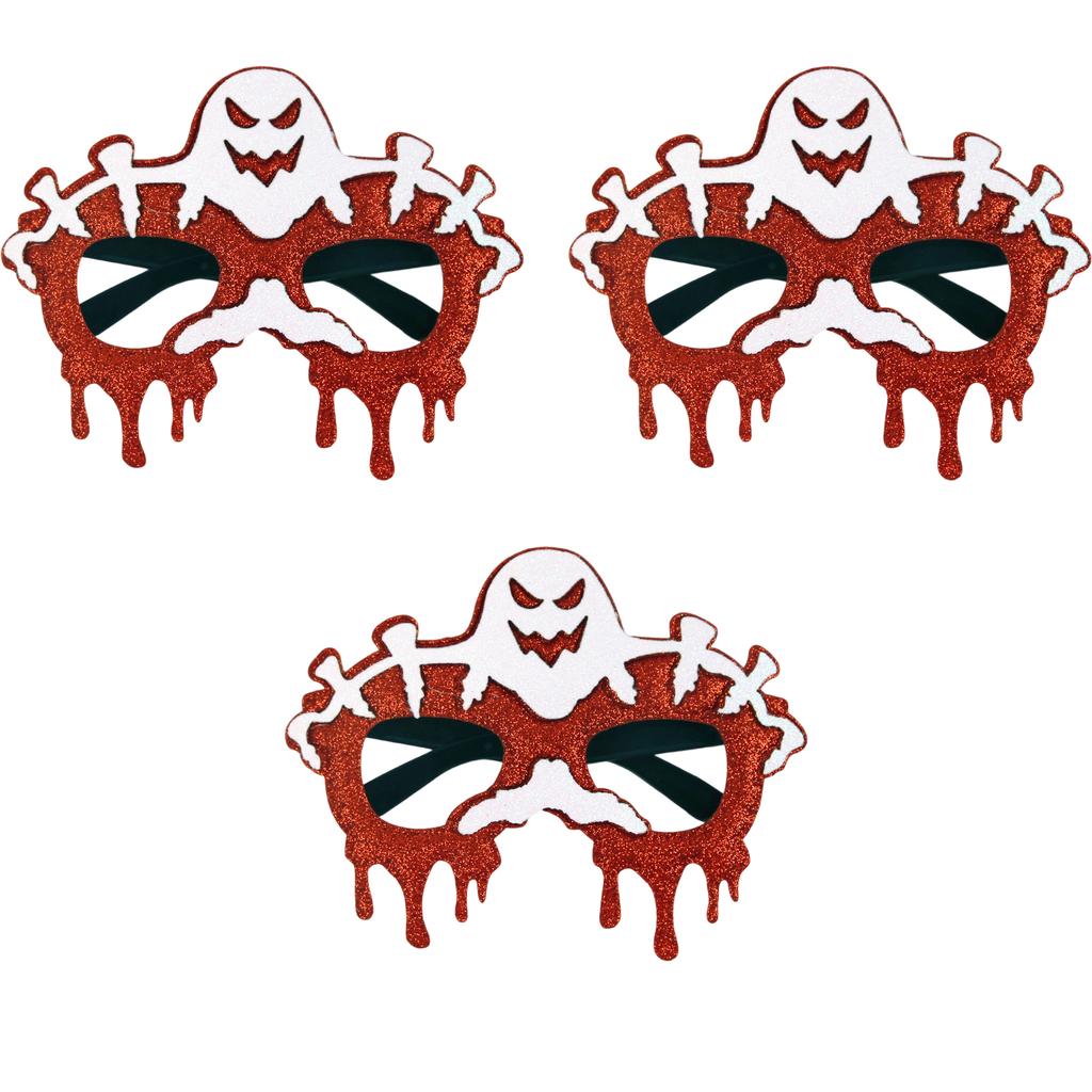 Набор из 3 шт. очков на Хэллоуин Тыква Летучая мышь Скелет Аксессуары для костюма Пластиковая оправа Украшение для вечеринки Очки