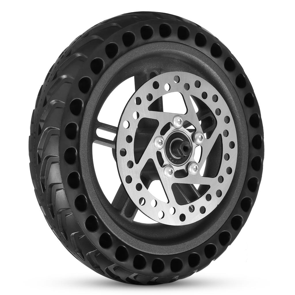 Electric Scooter Rear Tire with Wheel Hub Disc Brake Set 8.5 Inches Solid Electric Scooter Wheel