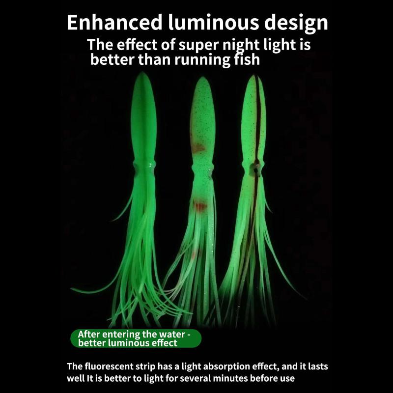 28см32г Светящаяся приманка для ловли осьминога Реалистичная юбка кальмара Рыболовная приманка Рыболовные снасти для морской воды