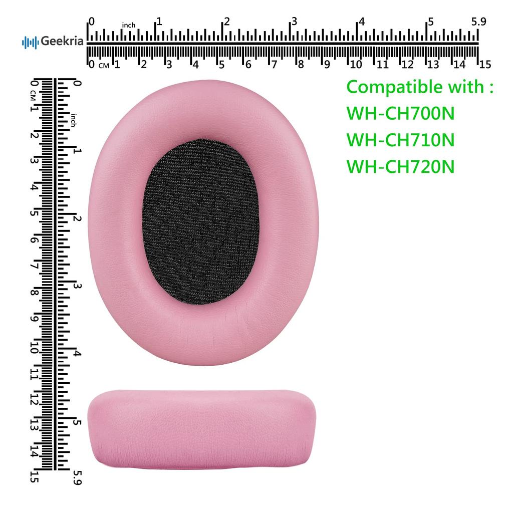 Амбушюры Geekria Nova Совместимые амбушюры Совместимые с наушниками Sony Амбушюры Protein Leather WH-CH700N, WH-CH710N, WH-CH720N Ear/Earcup (розовый)