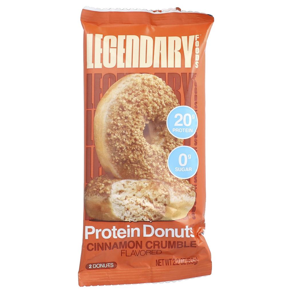 Legendary Foods Protein Donuts, Cinnamon Crumble, 12 Pack, 63g (2.2oz) Each