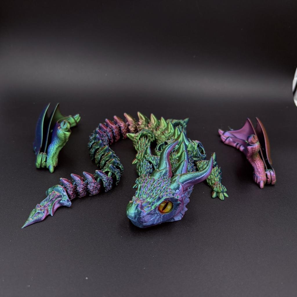 22-30 см 3D-печатные имитированные глаза Летающий Дракон Детские Украшения Суставы Могут Двигаться Дракон Скала Аквариум Ландшафтный Декор