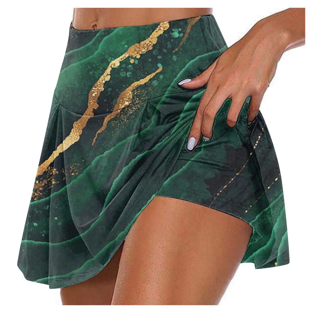 Женские спортивные эластичные плиссированные теннисные юбки для бега, йоги, внутренние шорты, эластичные спортивные шорты для гольфа