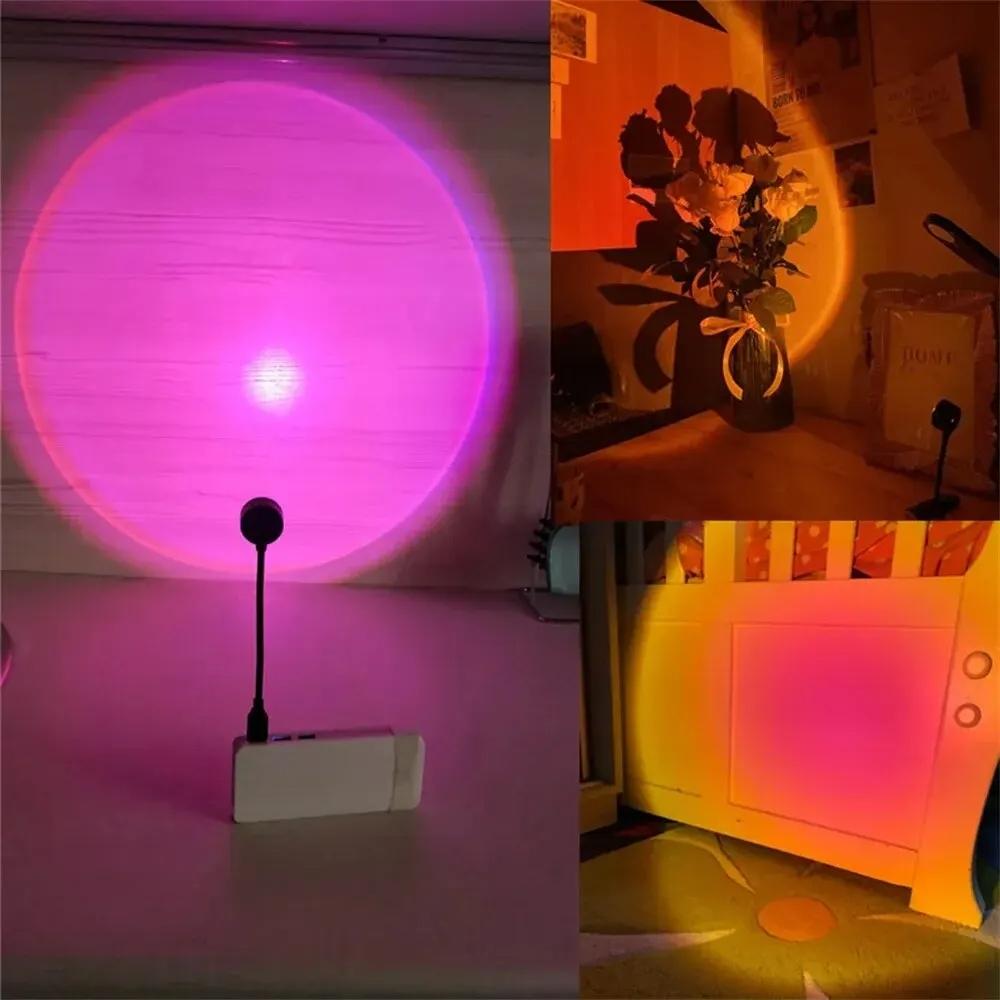Sunset Photography Light USB Rainbo LED Light Mobile Phone Self Neon Night Light Projector Photography Wall Atmosphere Light