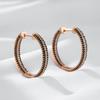 Kienl Unique  Rose Gold Color Big Hoop Earring For Women Full Shiny Black And White Natural Zircon Accessories Daily Jewelry
